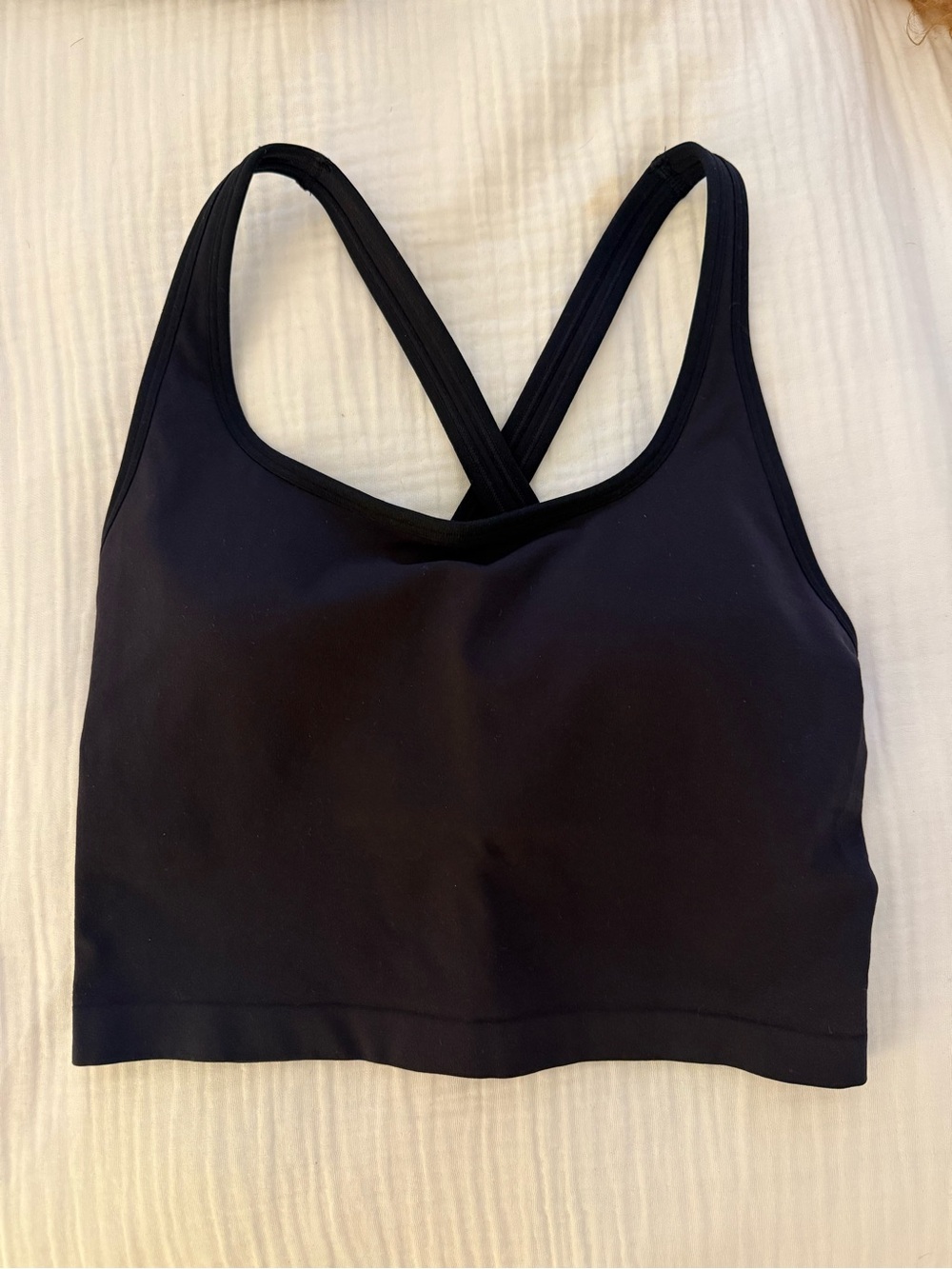 Fabletics Black Padded Crossback Sports Bra
